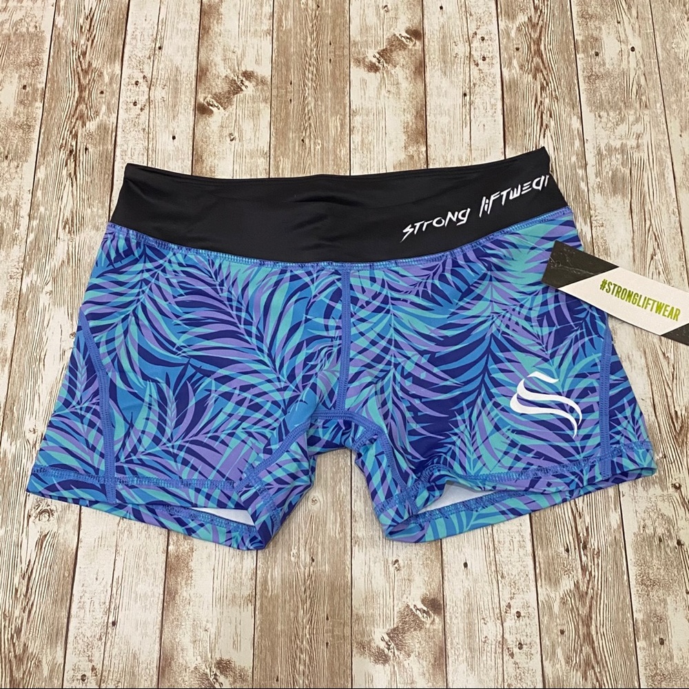 Strong Lift Wear Printed Palm Leaf Athletic Shorts